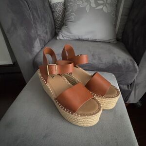 Soda Brown Espadrille Platform Sandals